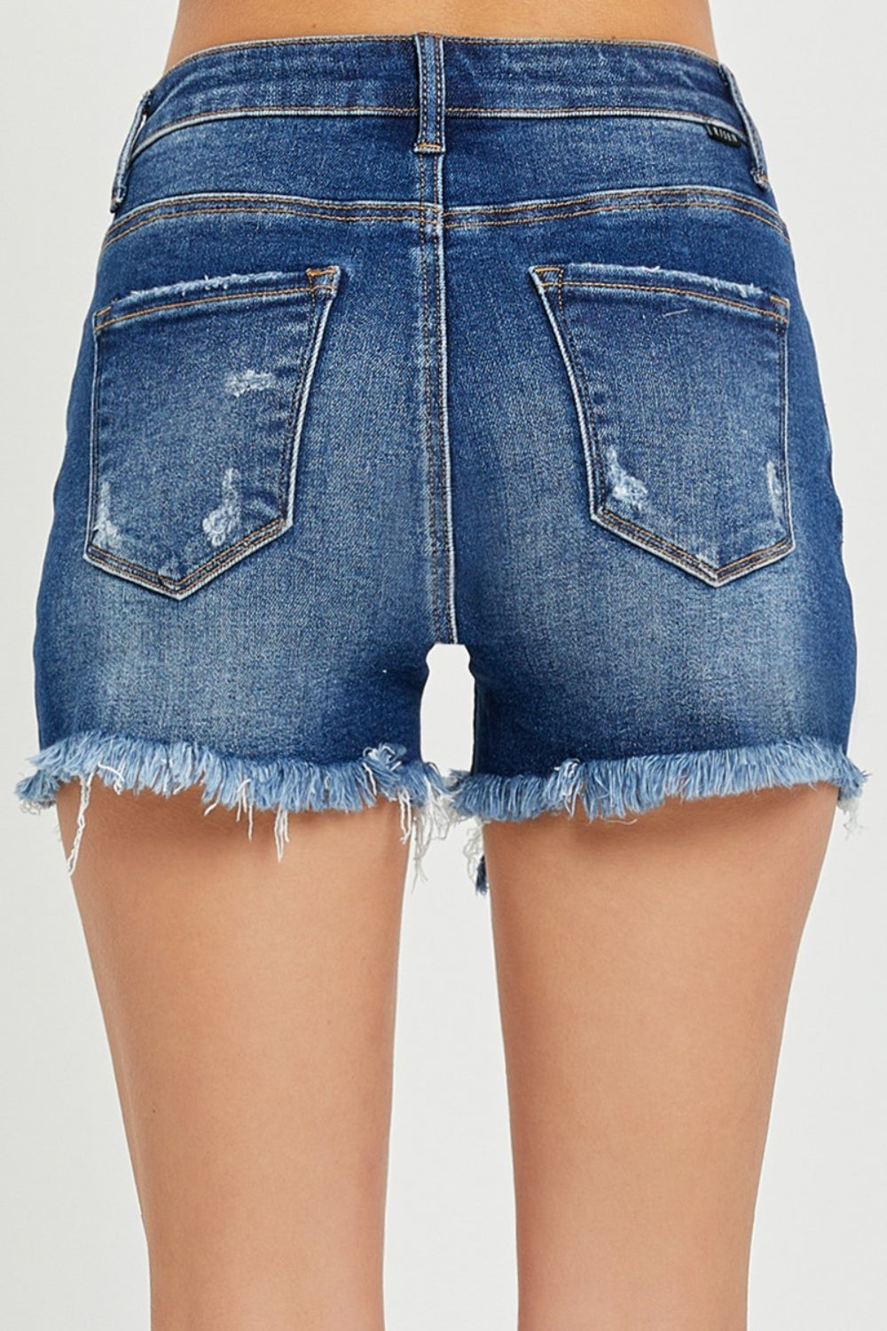 RISEN – Jeansshorts in voller Größe mit hoher Taille und Used-Look