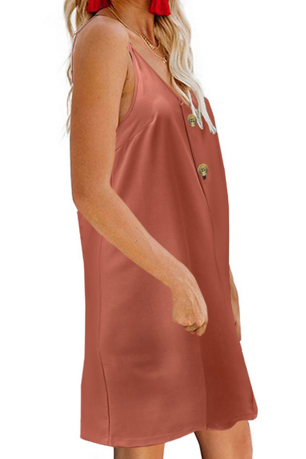 Mini-Camisole-Kleid mit V-Ausschnitt