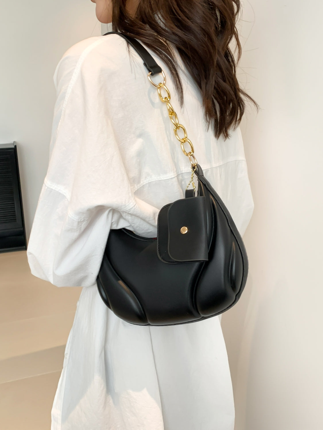 PU Leather Shoulder Bag with EarPods Bag