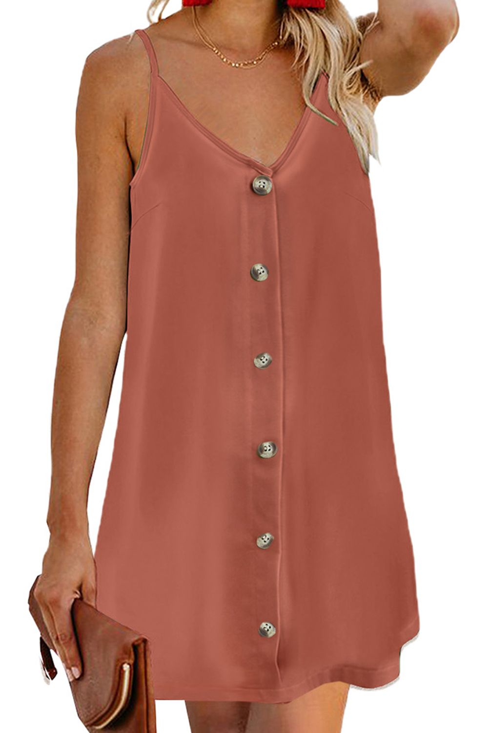 Mini-Camisole-Kleid mit V-Ausschnitt