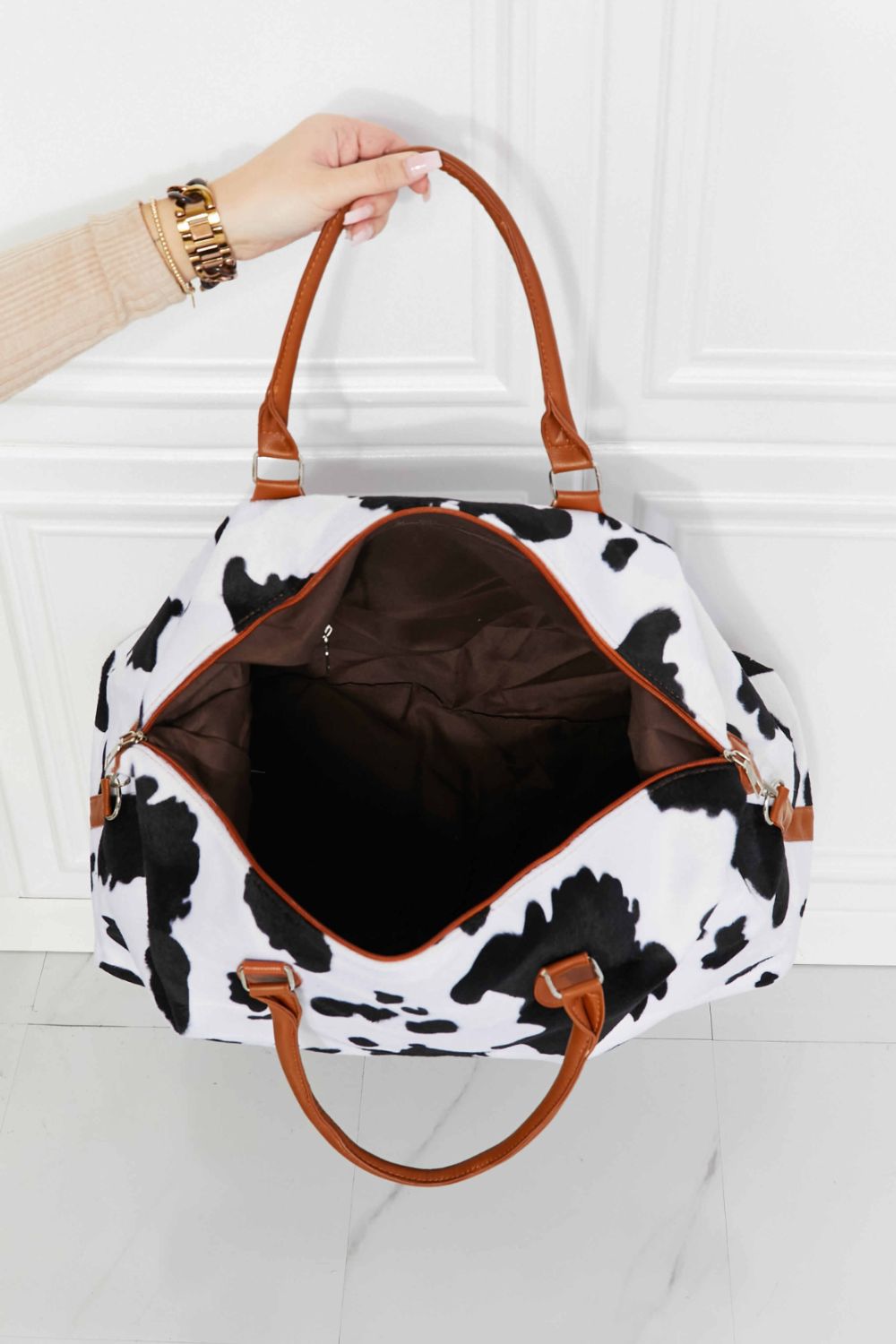 Plüsch-Weekendertasche mit Animalprint