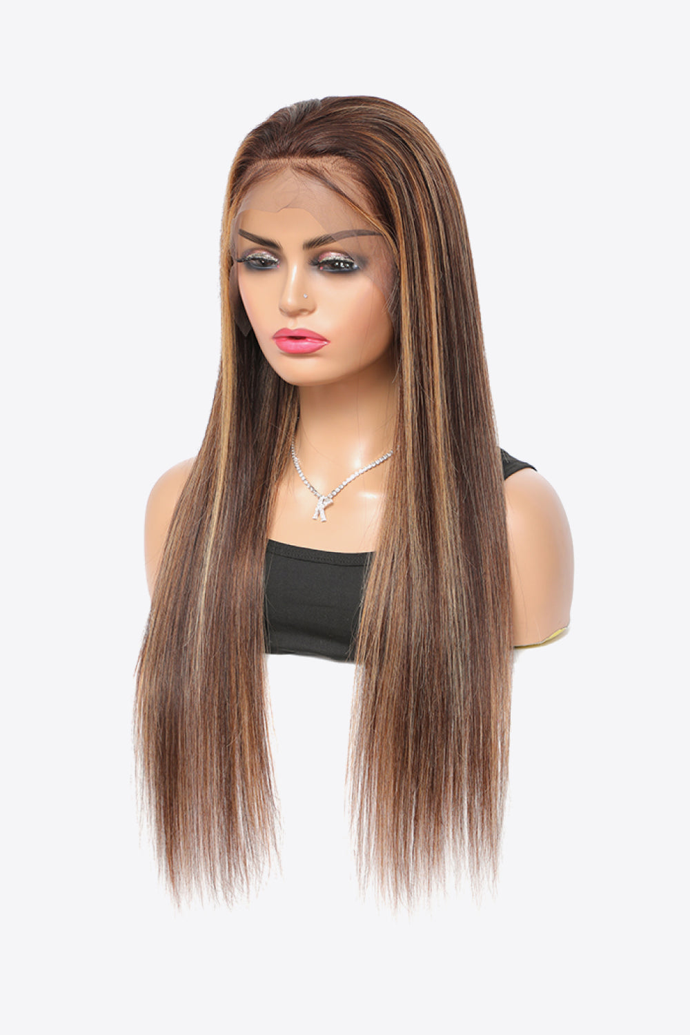 18" 160g Highlight Ombre #P4/27 13x4 Lace Front Perücken Echthaar 150% Dichte