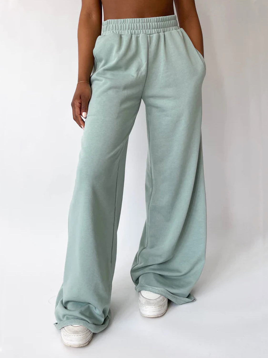 Elastic Waist Wide Leg Pants