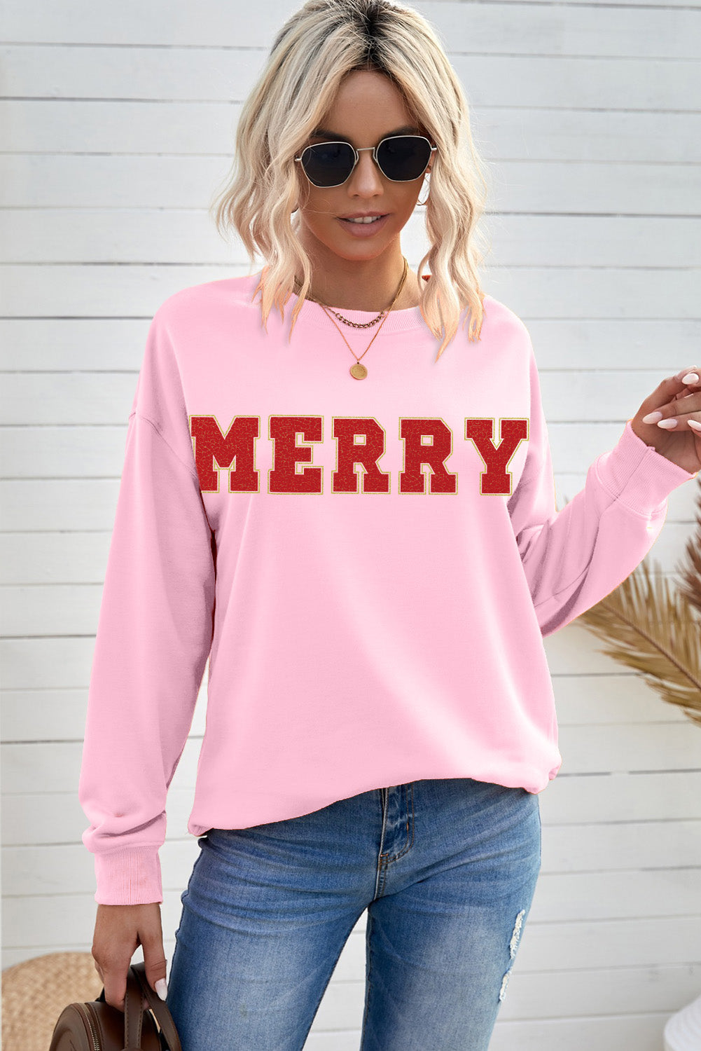 MERRY Graphic Drop Shoulder Sweatshirt