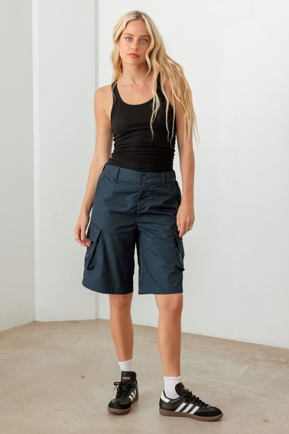 Le Lis – Marineblaue Cargo-Bermudashorts