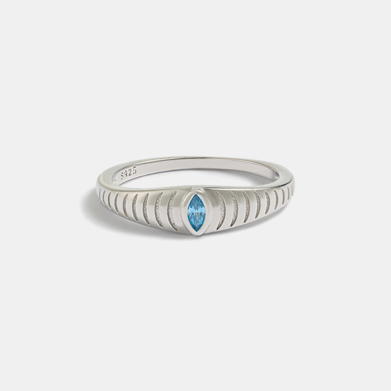 925 Sterling Silver Inlaid Zircon Ring