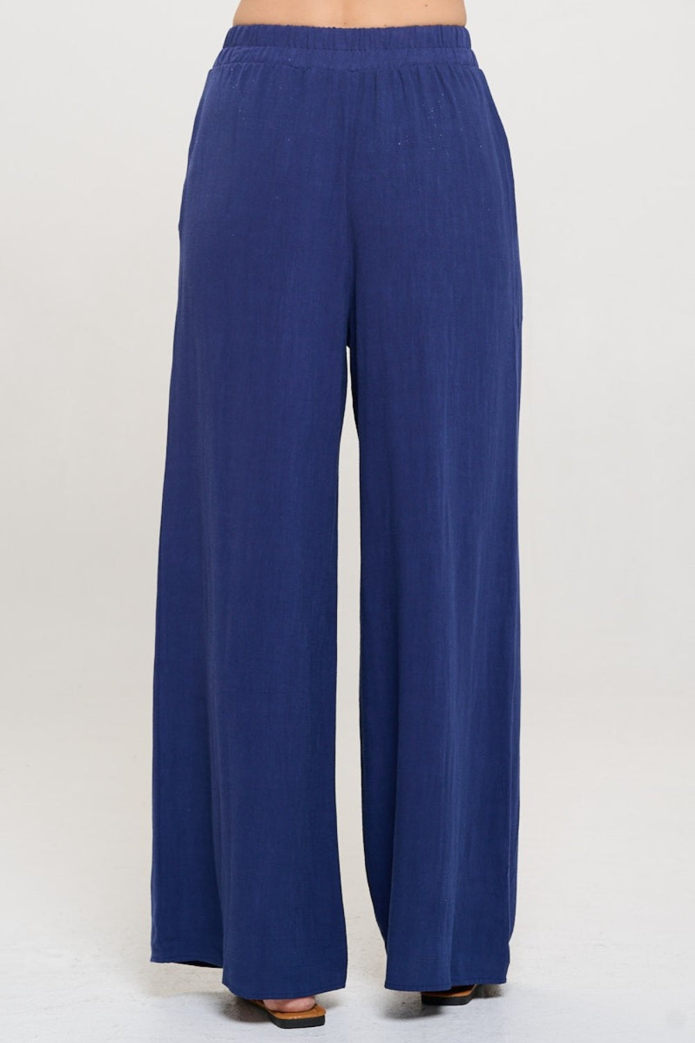 RENEE C Linen Wide Leg Pants with Pockets