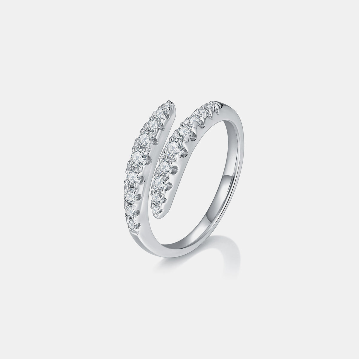 925 Sterling Silber Moissanit Bypass Ring