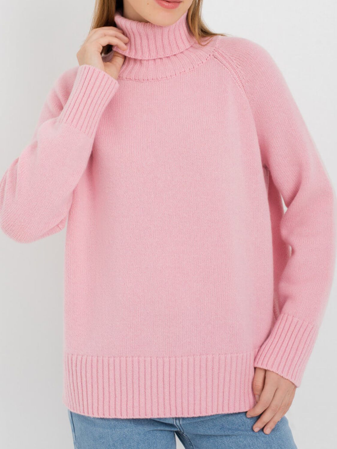 Turtle Neck Raglan Sleeve Sweater