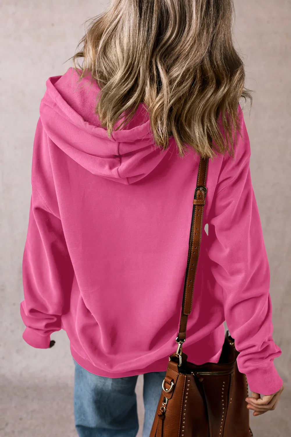 Drawstring Dropped Shoulder Long Sleeve Hoodie