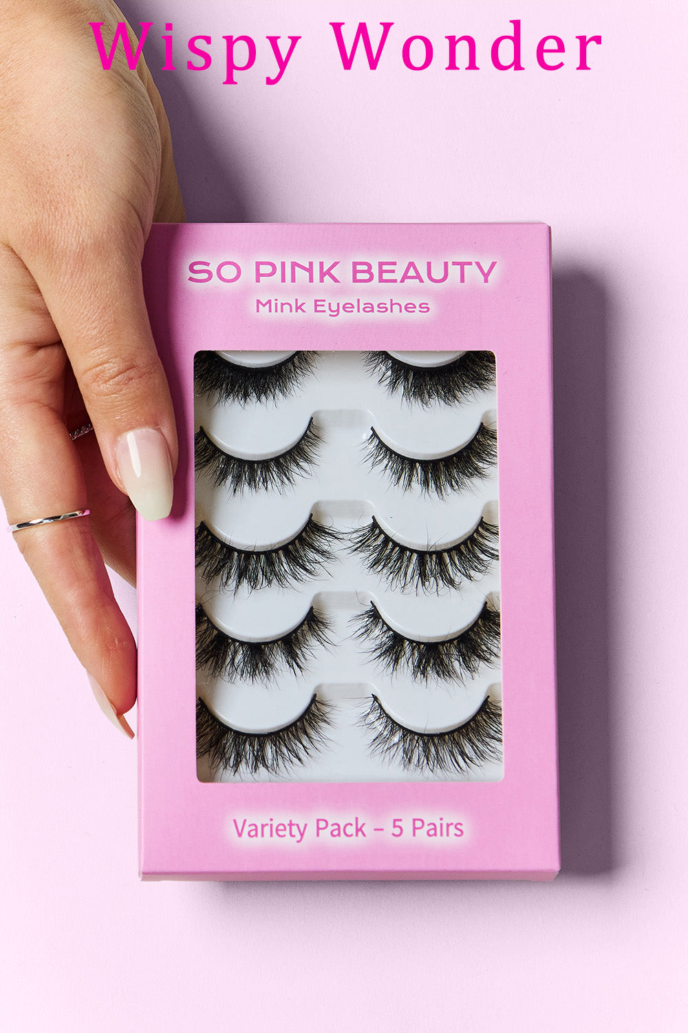 SO PINK BEAUTY Nerzwimpern, Mischpackung, 5 Paar