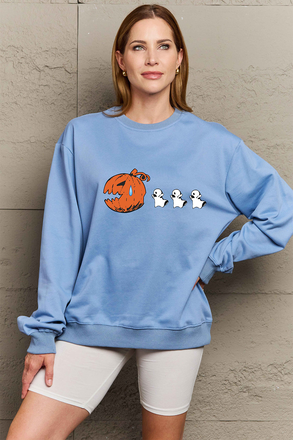 Simply Love – Sweatshirt mit überschnittenen Schultern und Grafik in voller Größe