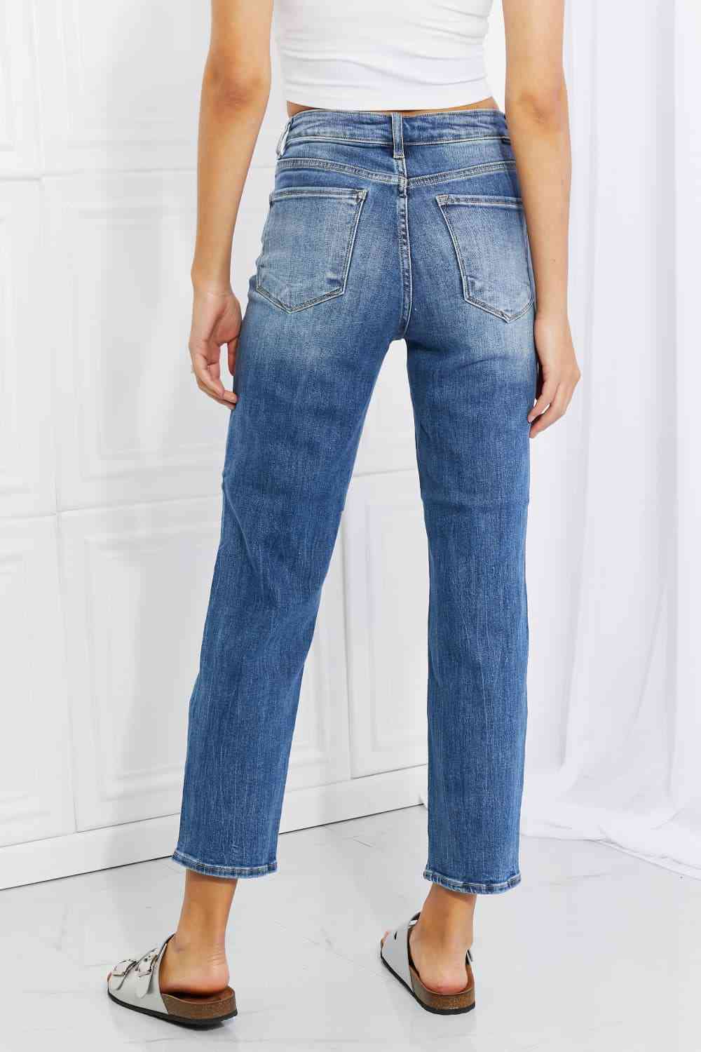 RISEN – Emily – Jeans mit hoher Taille und lässiger Passform in voller Größe