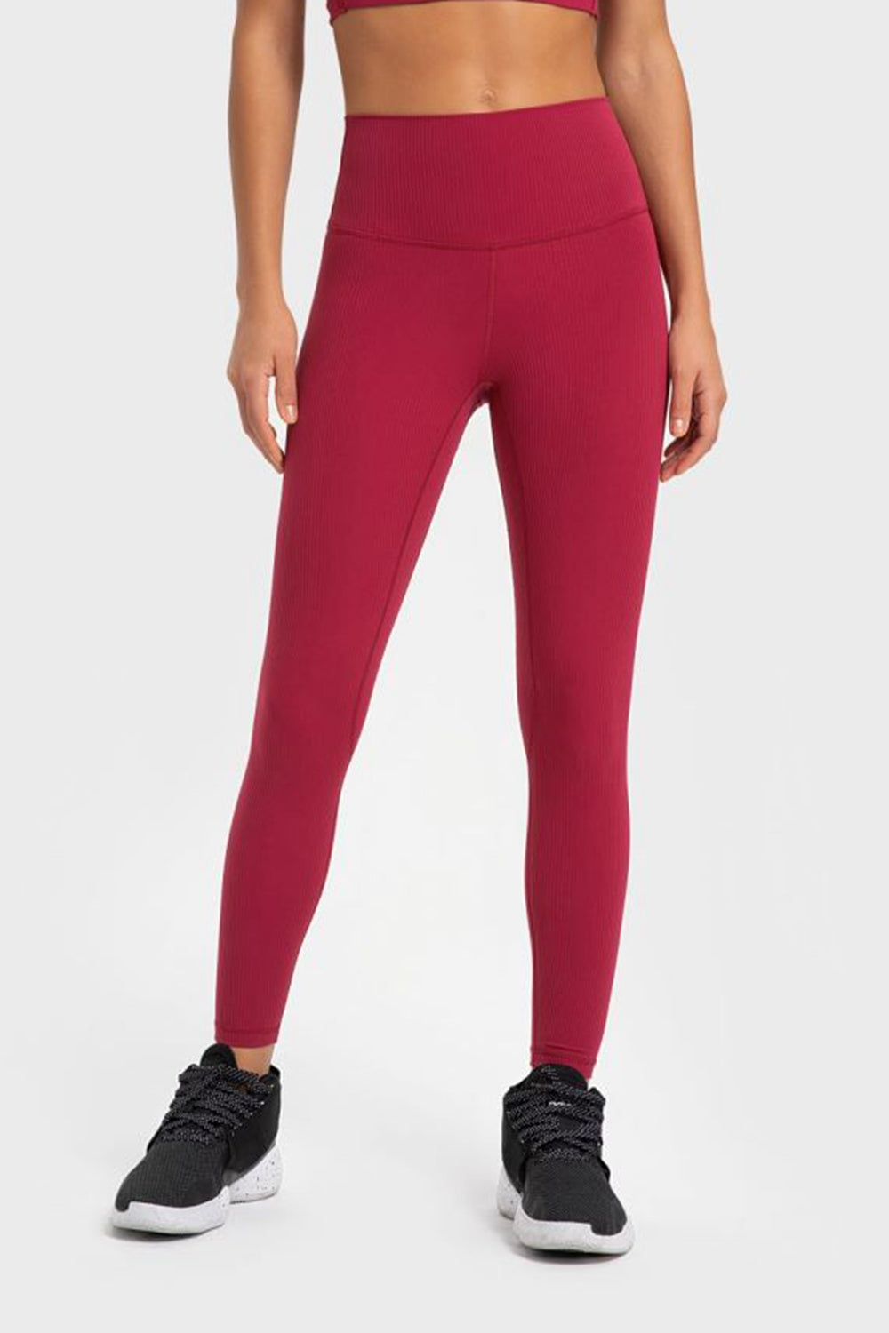 Hochelastische Yoga-Leggings mit breitem Bund