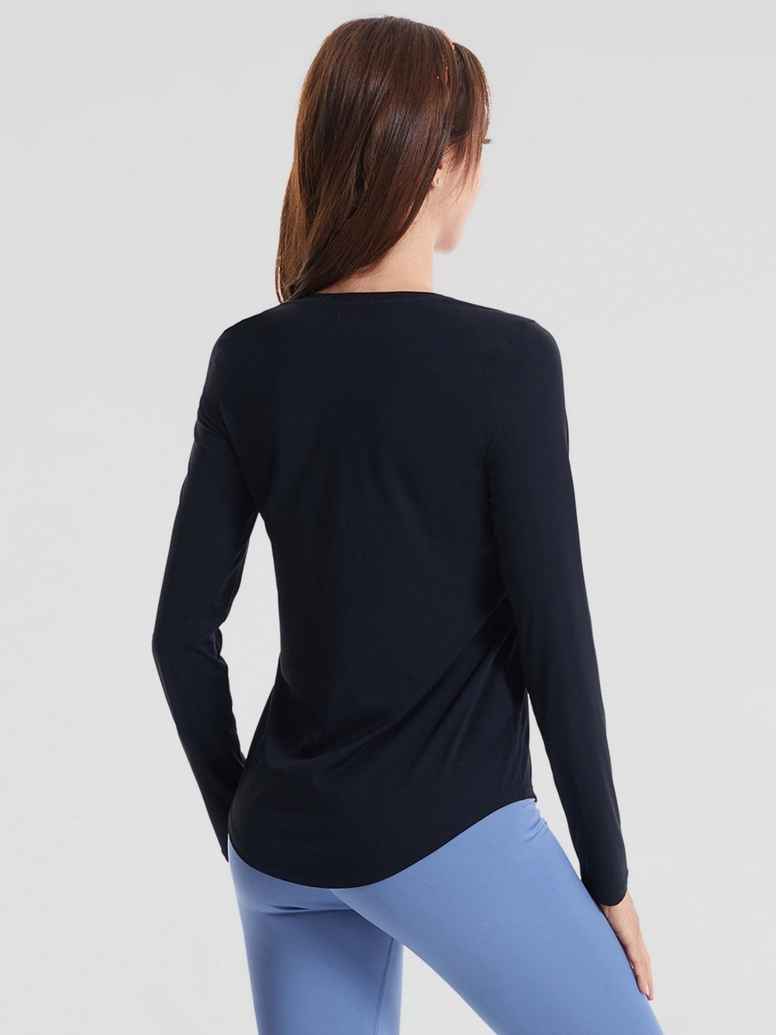 Round Neck Long Sleeve Sports Top