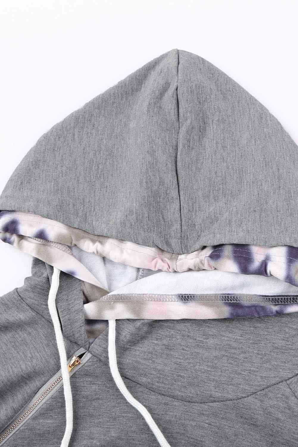 Sweatshirt mit seitlichem Reißverschluss und Fronttasche