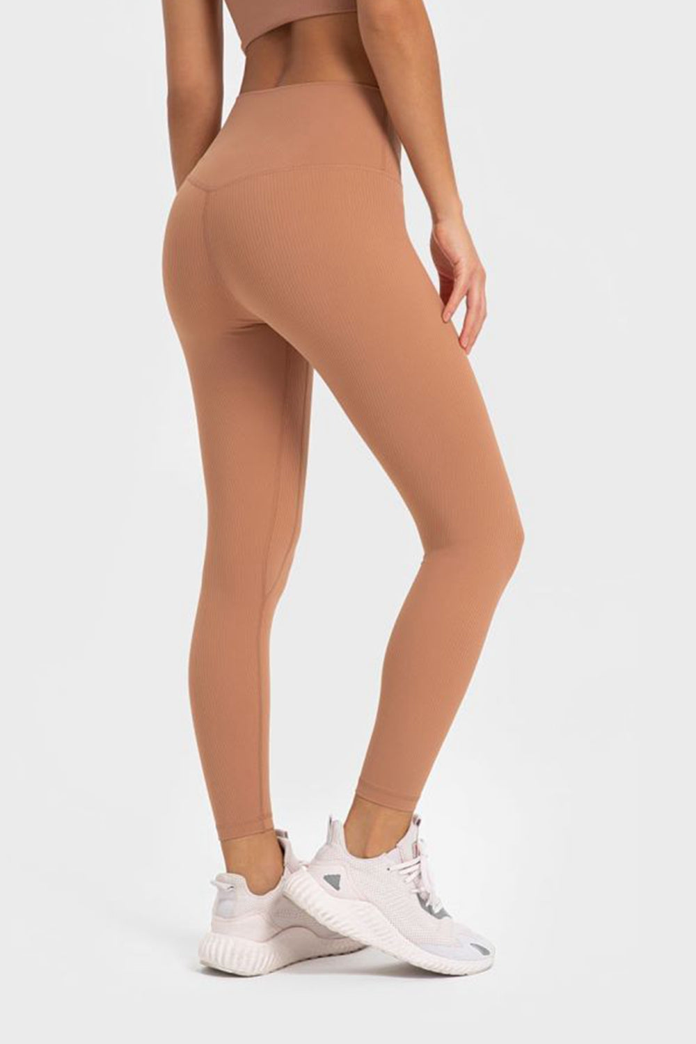 Hochelastische Yoga-Leggings mit breitem Bund