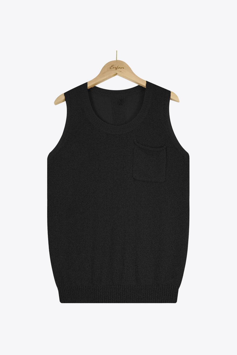 Strick-Tanktop mit geknöpfter Tasche