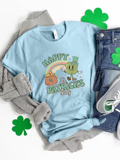 Happy St. Patrick's Day T-Shirt mit Rundhalsausschnitt