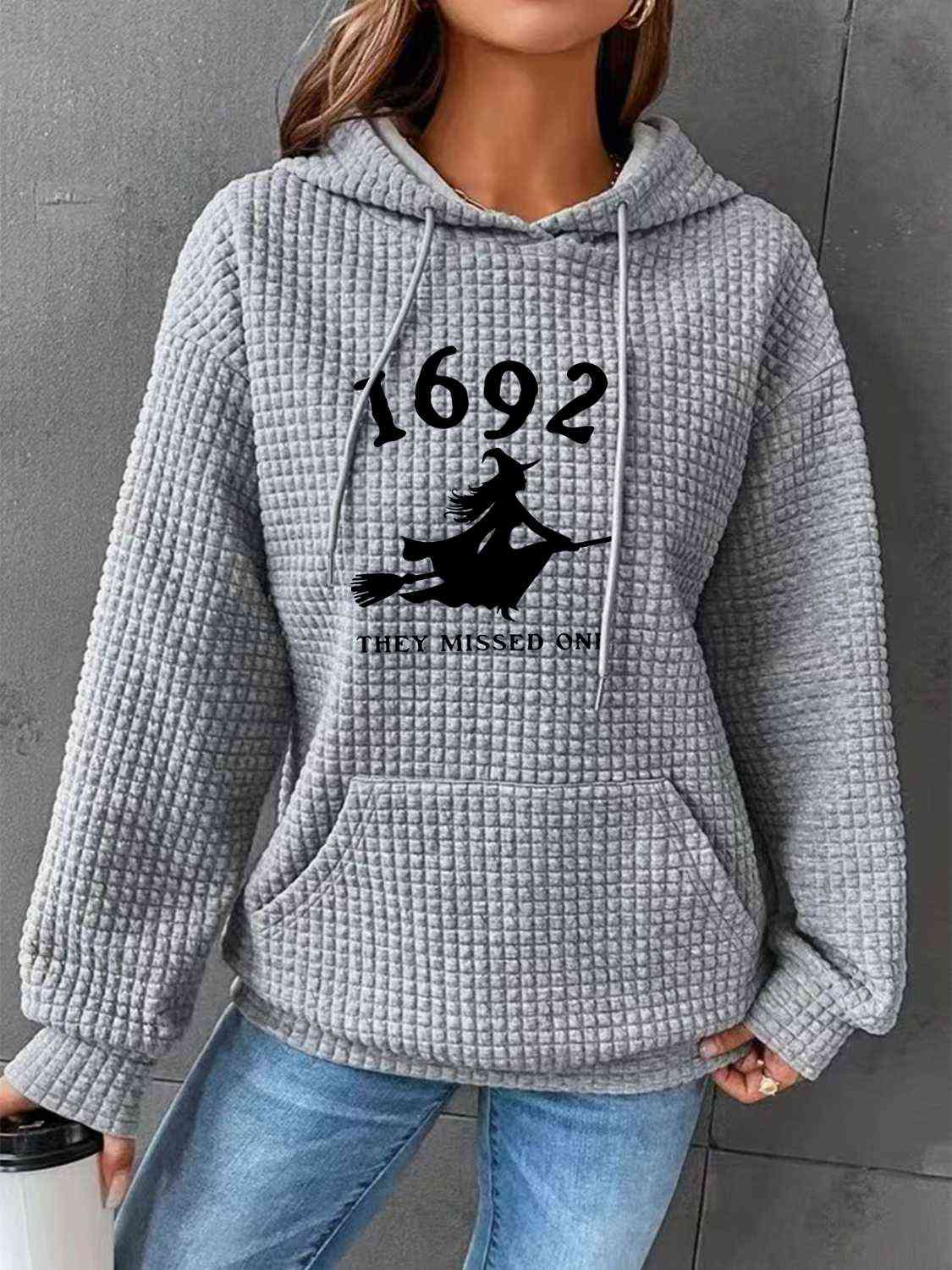 1962 THEY MISSED ONE Graphic Hoodie with Front Pocket