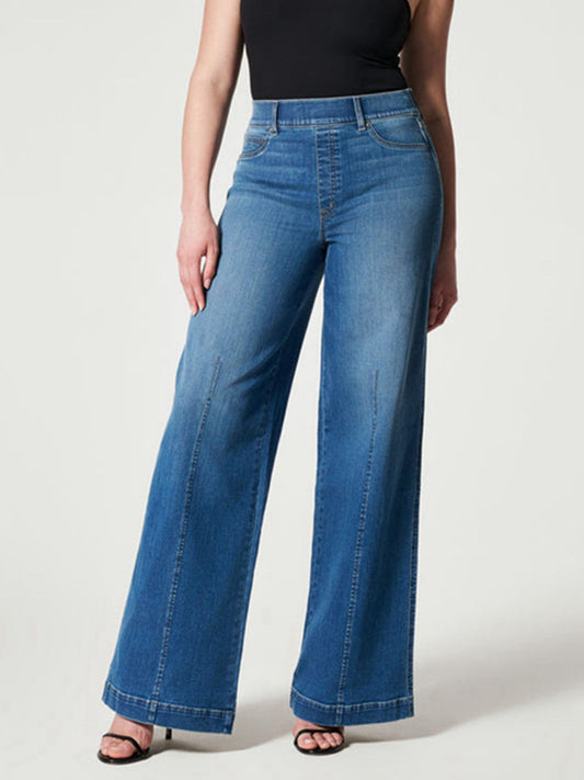 Lange Jeans mit weitem Bein