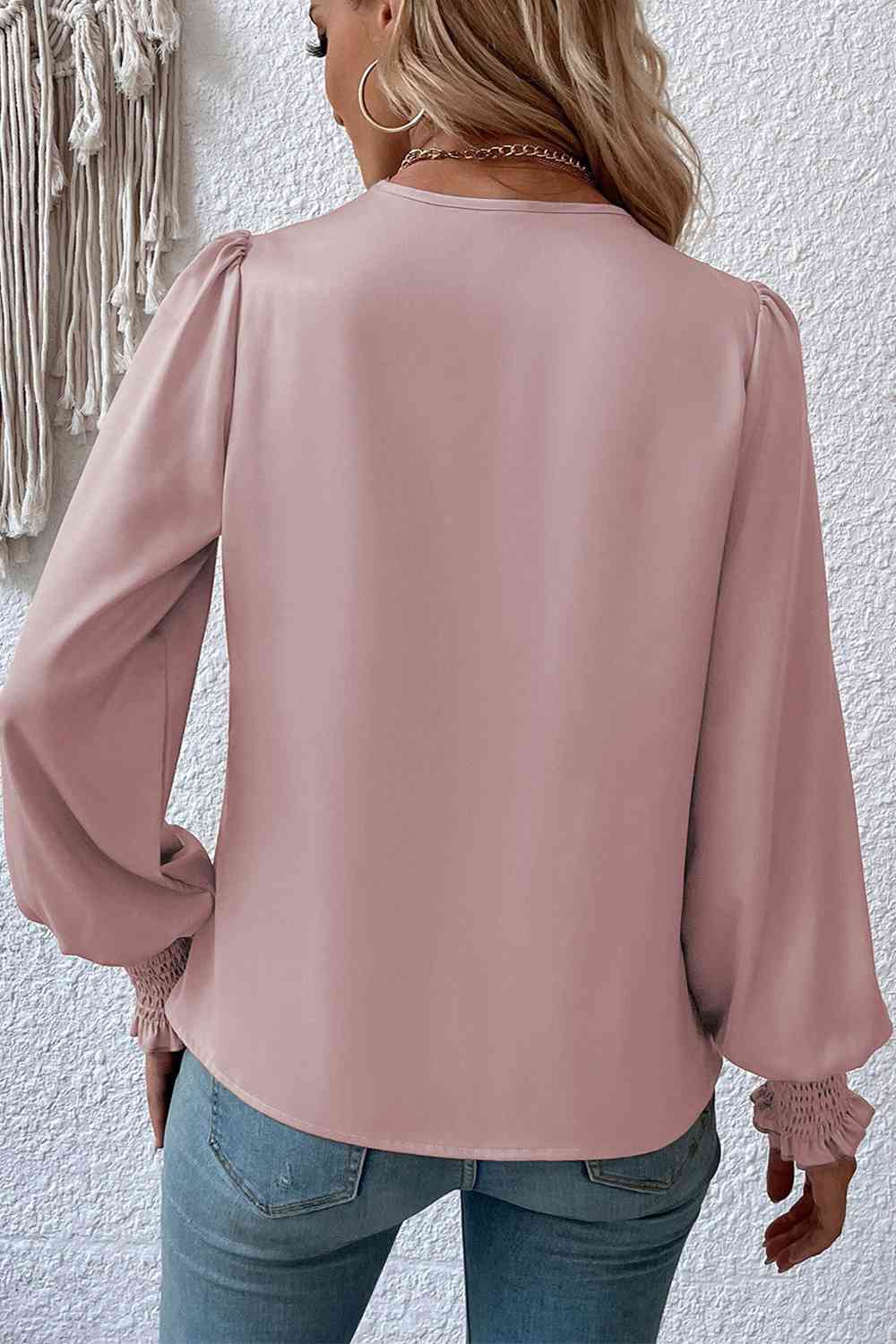 Bluse mit Überkragen und Laternenärmeln