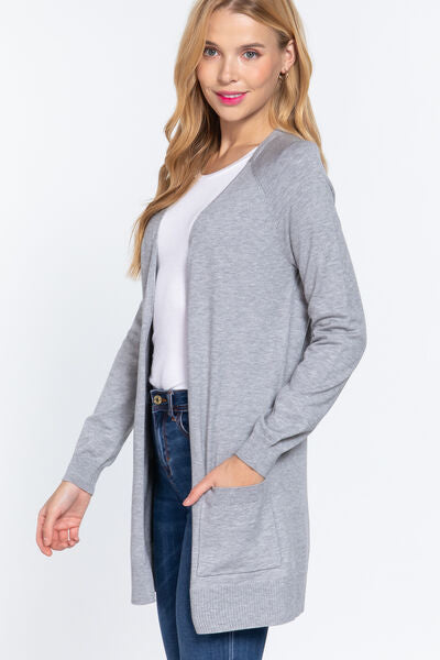 ACTIVE BASIC Strickjacke mit offener Vorderseite und langen Ärmeln