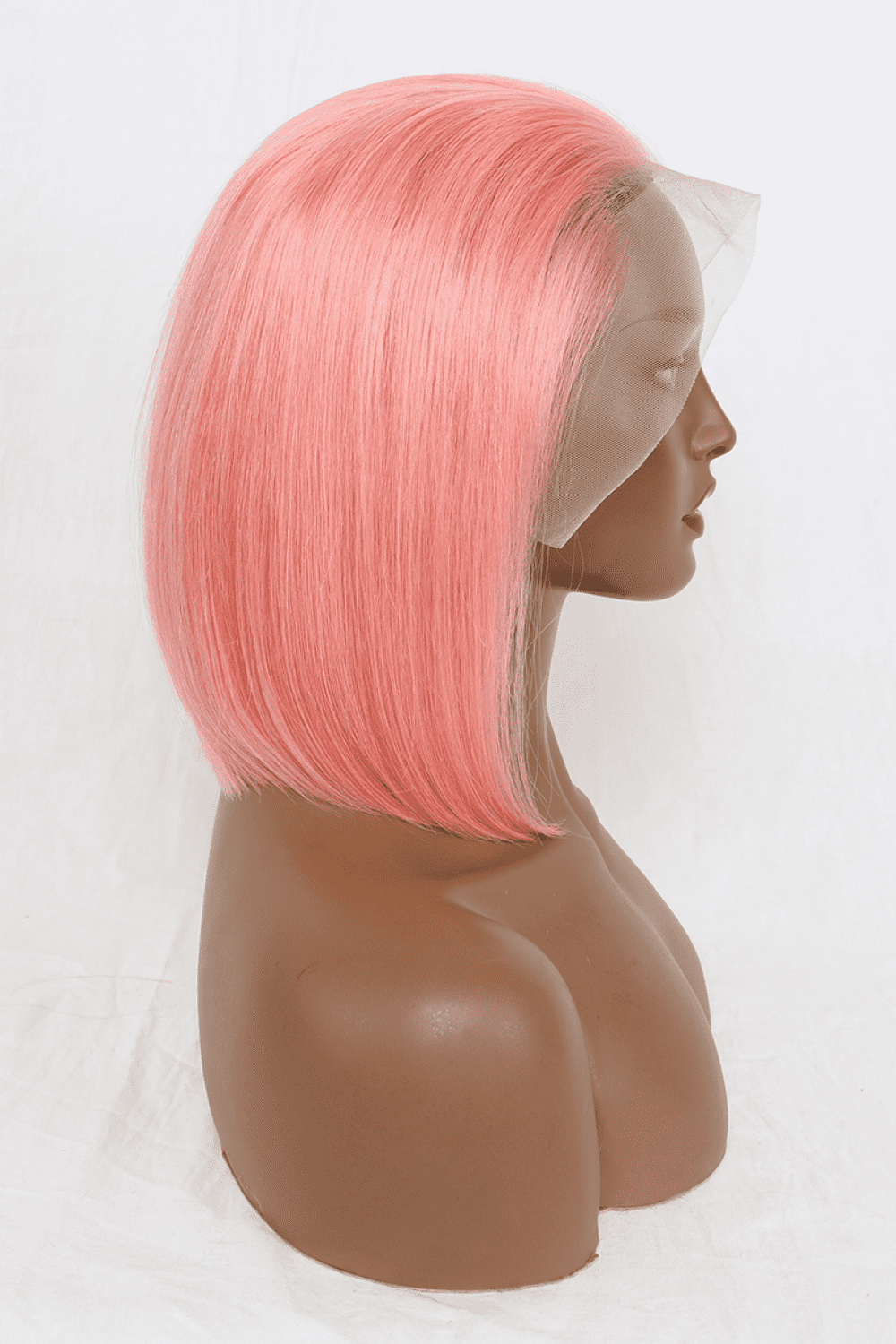 12" 165g Lace Front Perücke Echthaar in Rosa 150% Dichte