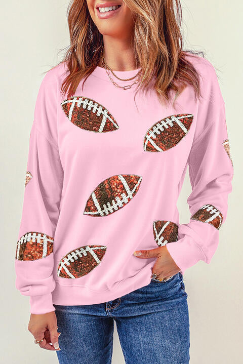 Sweatshirt mit Fußball-Patch und Pailletten