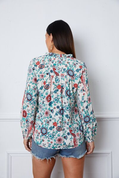 Bluse mit Blumenmuster und langen Ärmeln