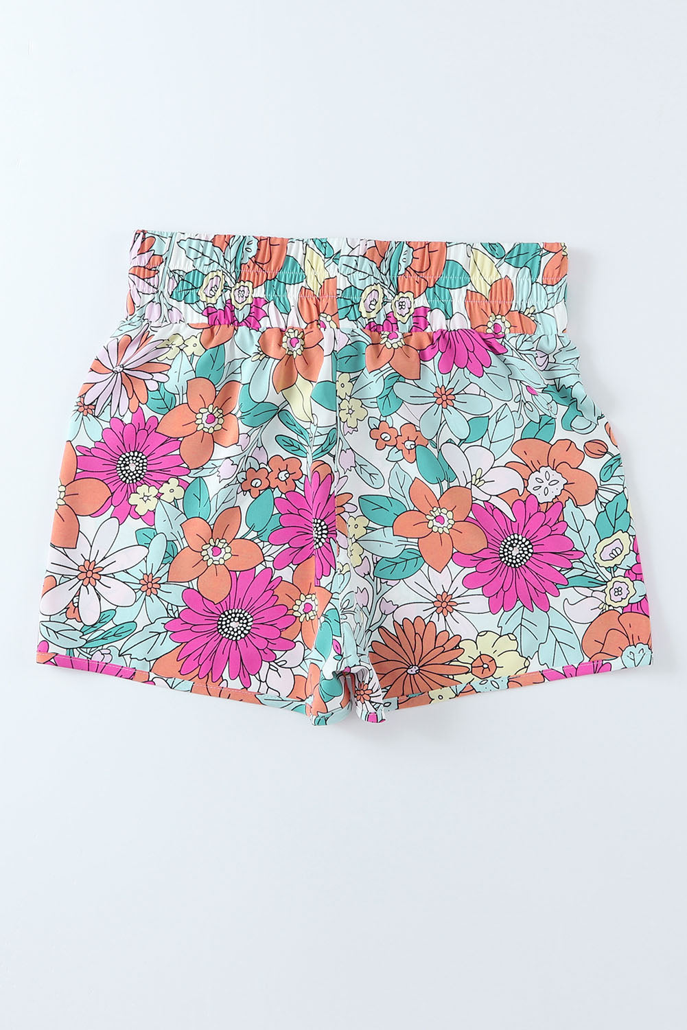 Shorts mit Blumenmuster und elastischer Taille