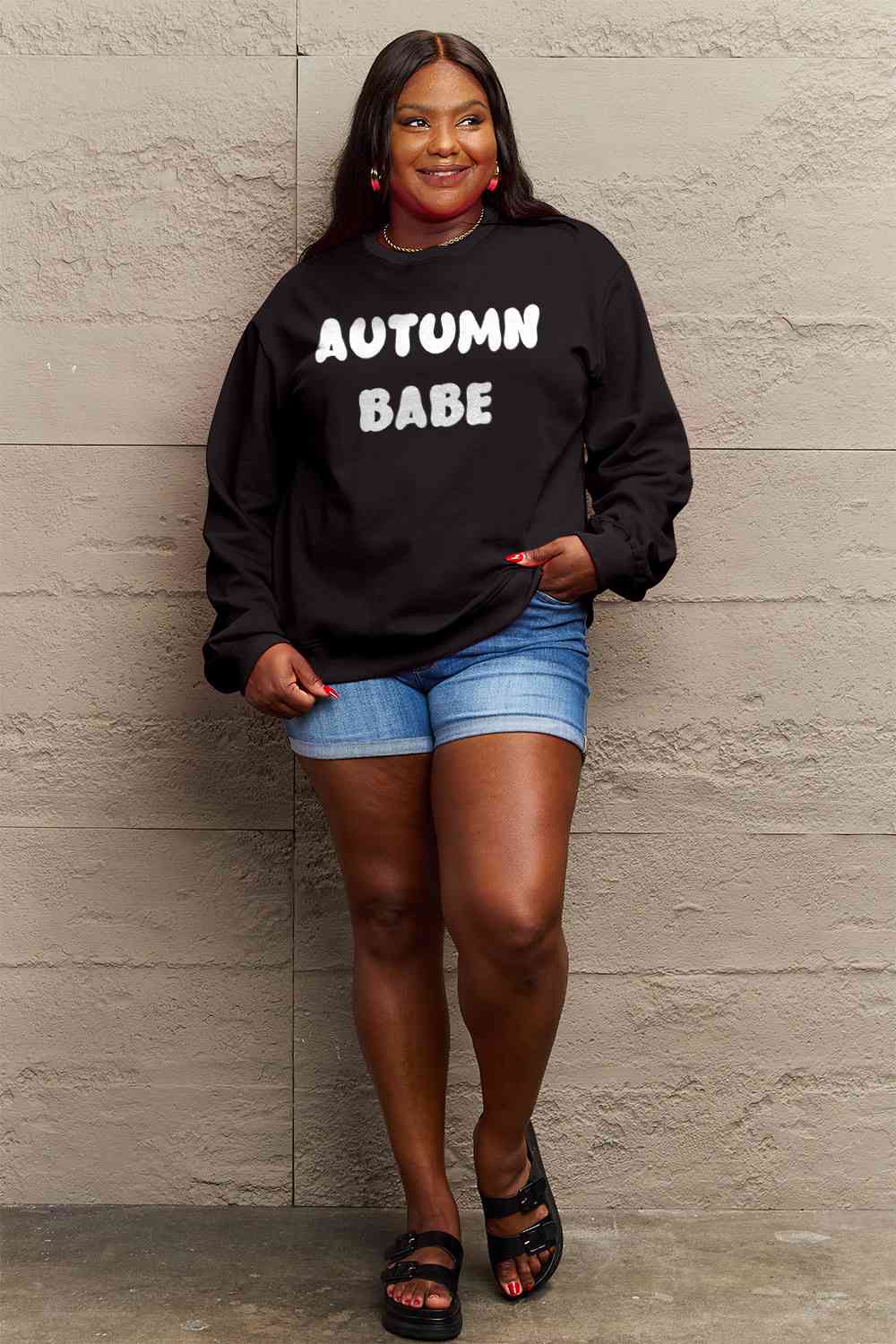 Simply Love – Sweatshirt mit Grafik „AUTUMN BABE“ in voller Größe