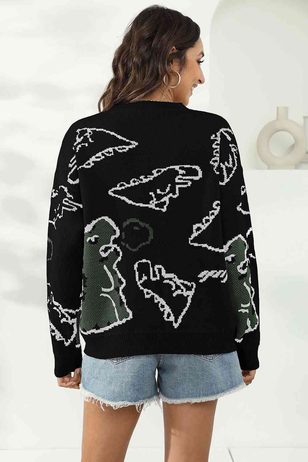 Pullover mit Dinosaurier-Print