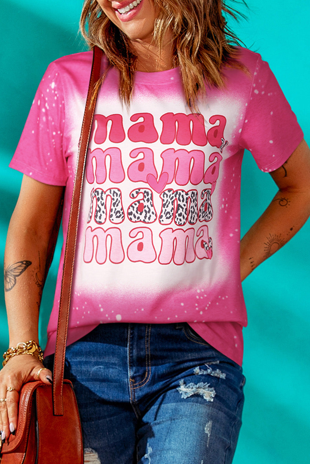 MAMA T-Shirt mit Rundhalsausschnitt und kurzen Ärmeln