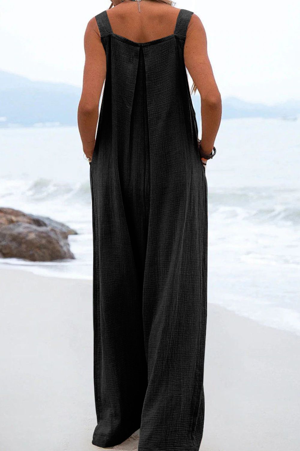 Sleeveless Wide Leg Jumpsuit with Pockets