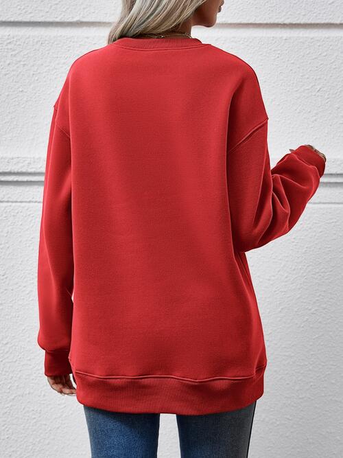 Graphic Round Neck Long Sleeve Sweatshirt