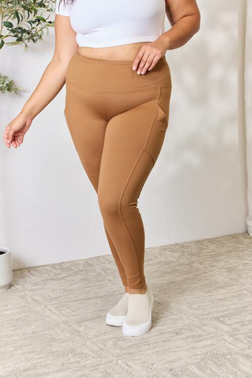 Zenana Leggings in voller Größe mit breitem Bund und hoher Taille