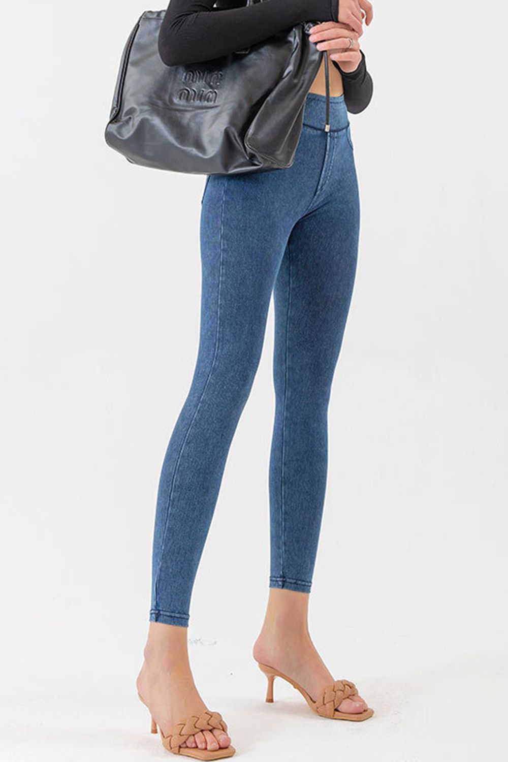 Skinny-Jeans mit hoher Taille