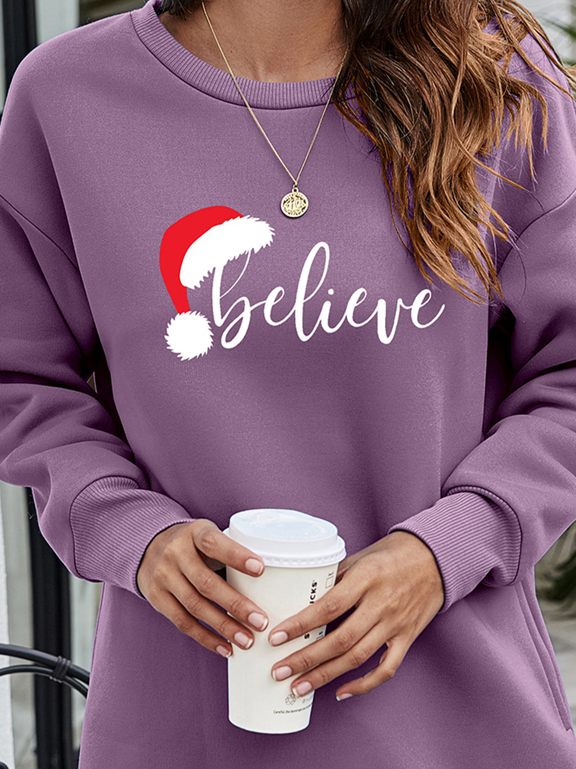 BELIEVE – Tunika-Sweatshirt mit Grafik