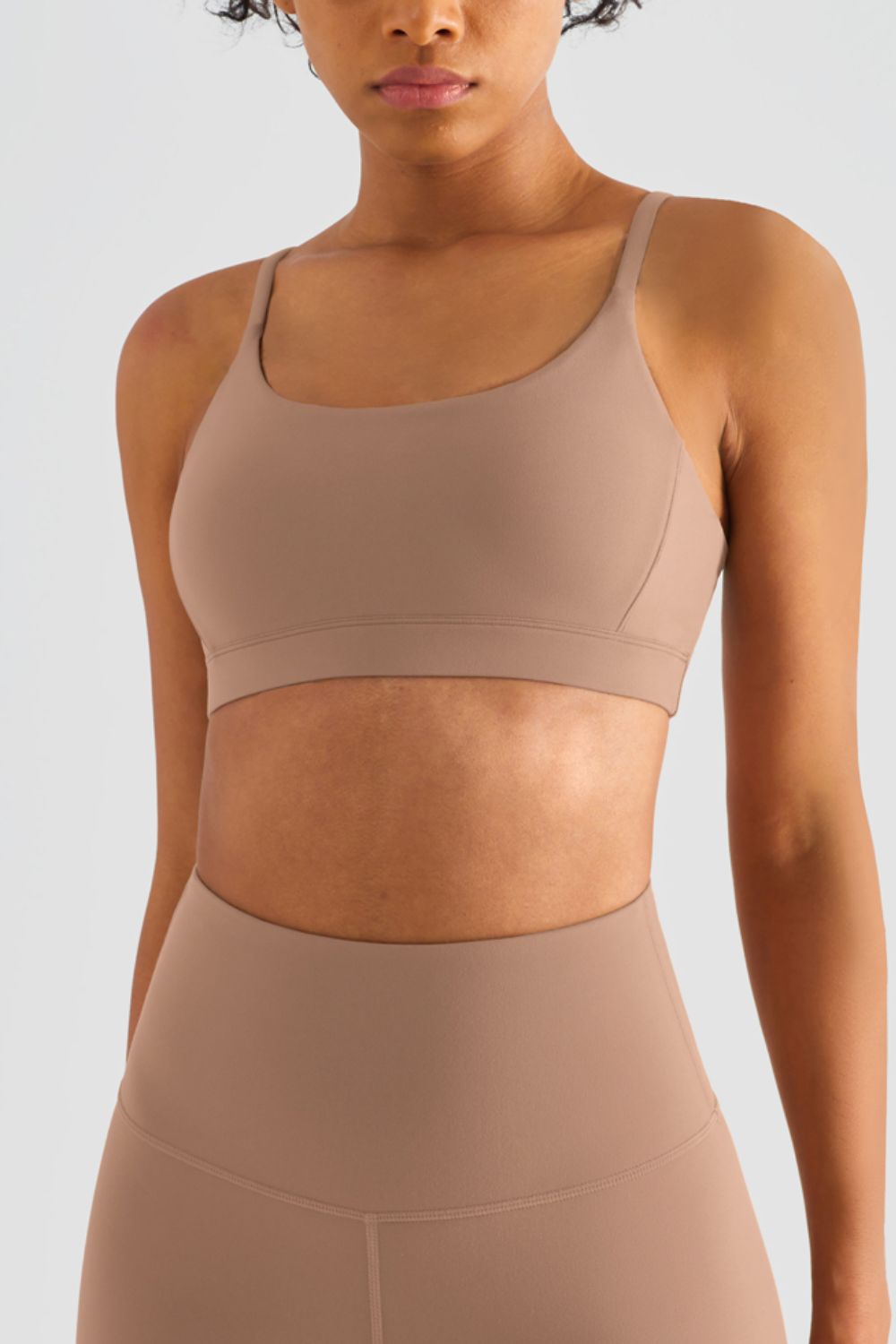 Spaghetti Strap Round Neck Sports Bra