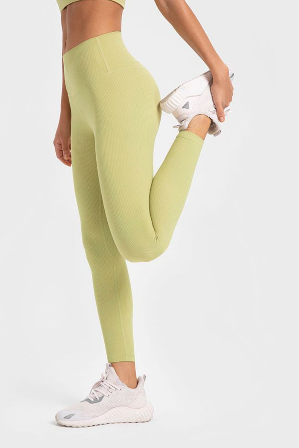 Hochelastische Yoga-Leggings mit breitem Bund