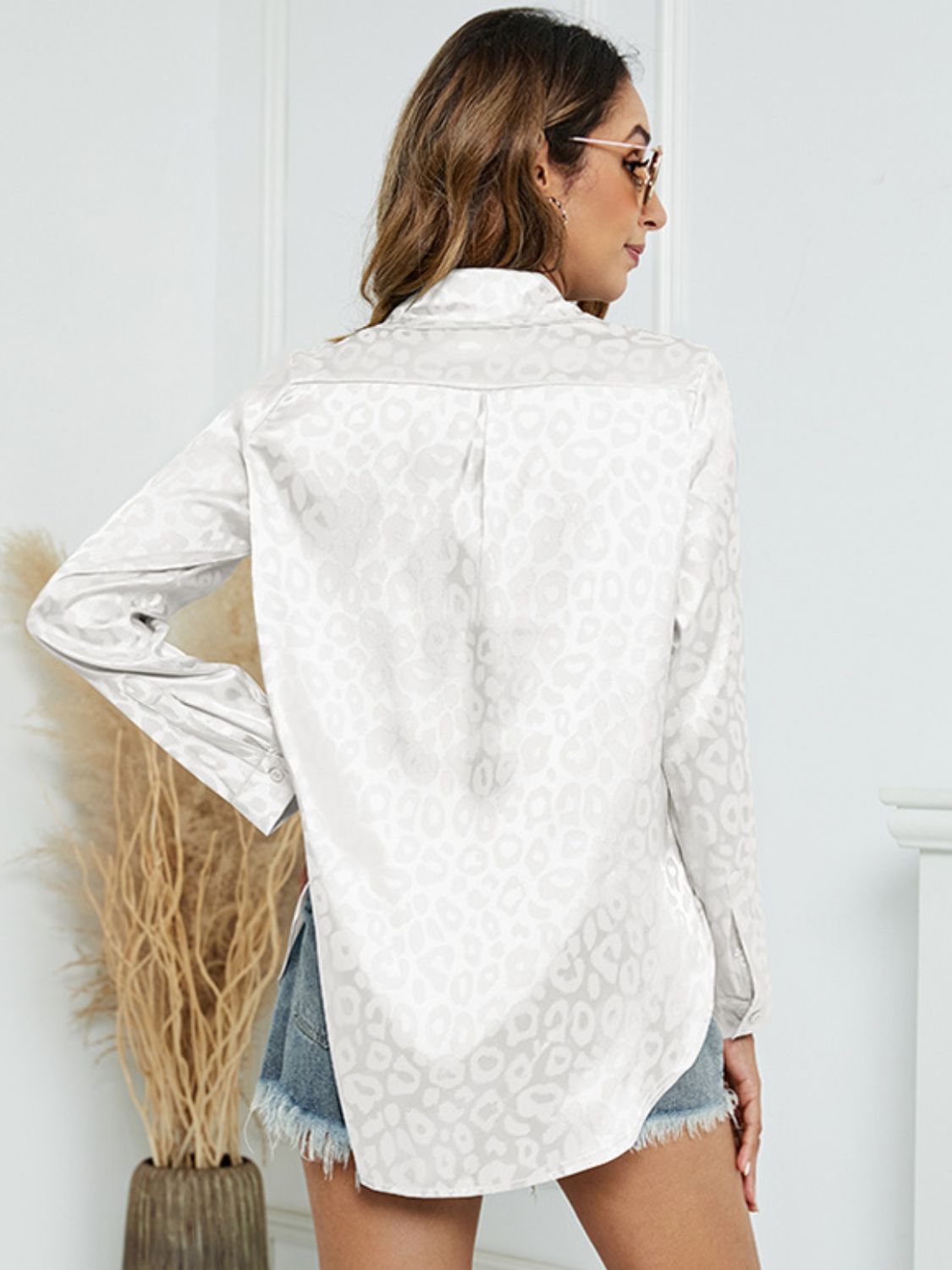 Printed Long Sleeve Collared Neck Shirt