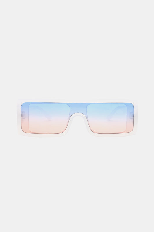 Rechteckige Sonnenbrille mit Rahmen aus Polycarbonat