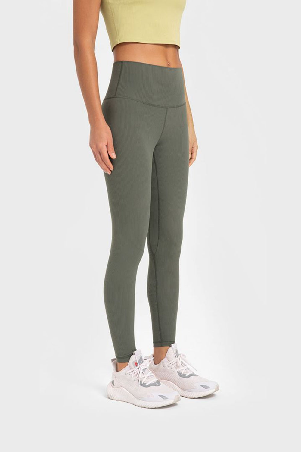 Hochelastische Yoga-Leggings mit breitem Bund