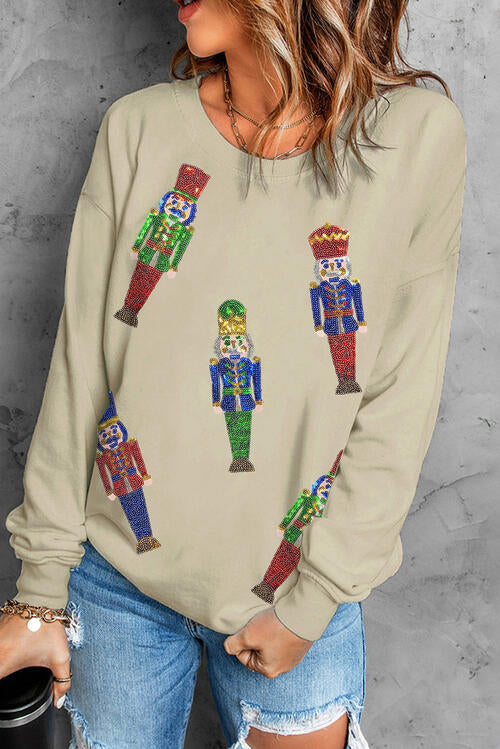 Nutcracker Sequin Dropped Shoulder Sweatshirt