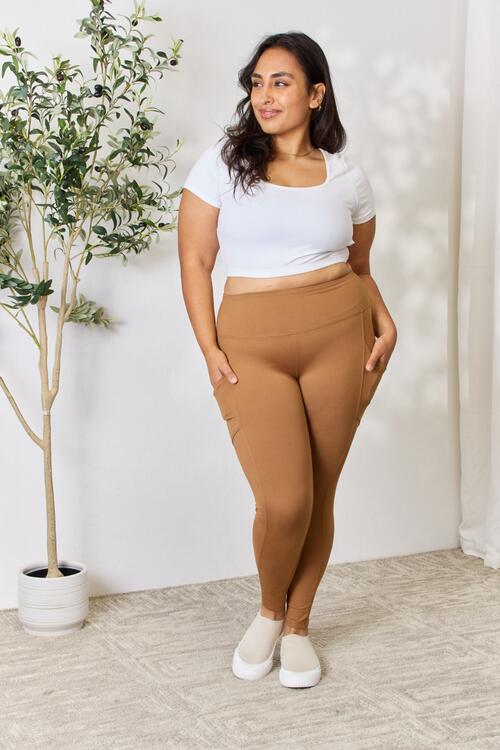 Zenana Leggings in voller Größe mit breitem Bund und hoher Taille