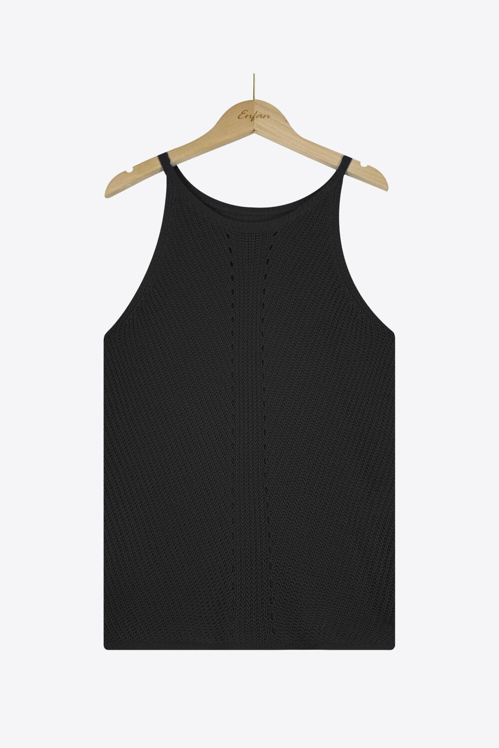 Tanktop aus Strick mit griechischem Halsausschnitt und Lochmuster