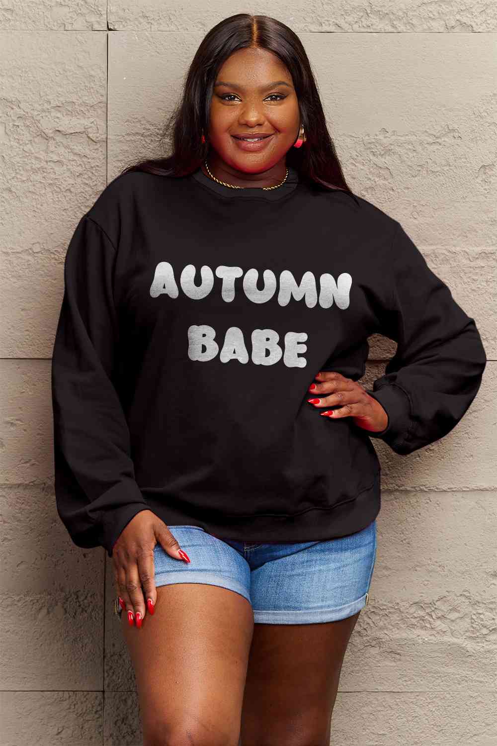 Simply Love – Sweatshirt mit Grafik „AUTUMN BABE“ in voller Größe