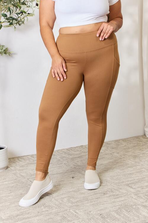 Zenana Leggings in voller Größe mit breitem Bund und hoher Taille