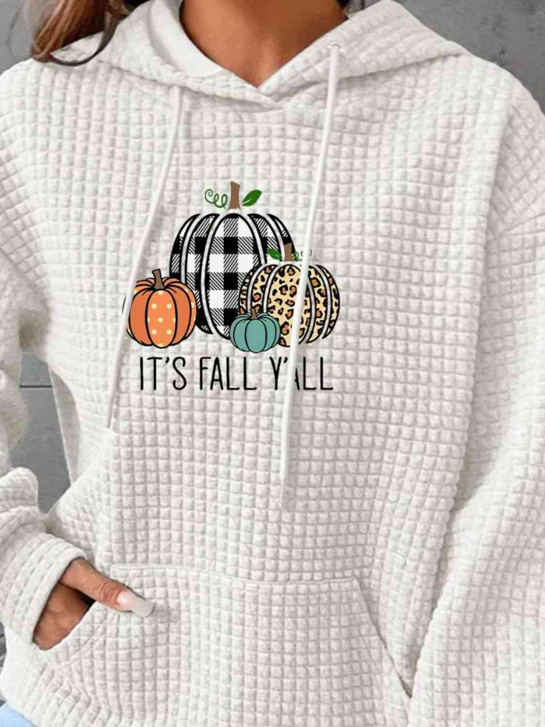 IT'S FALL YALL Kapuzenpullover mit Grafik in voller Größe